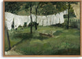 OIQArtOIQ Vintage Landscape Canvas Wall Art Framed Natural Scenery Painting by OIQArtOIQ