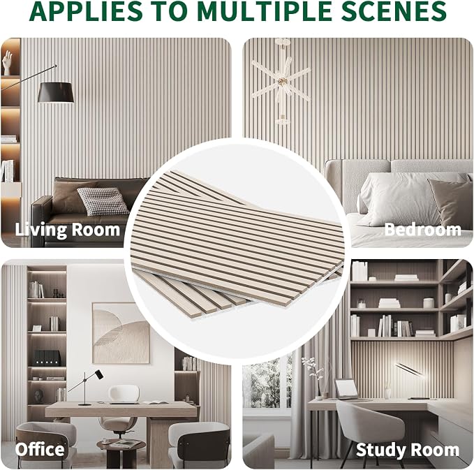Wood Slat Acoustic Panels, 2 Pack 47.2" x 23.6"/ 120 x60cm Wood Wall Panels - Image 6