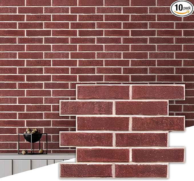 Commomy 3D Peel and Stick Brick, Ultralight Thin PVC Faux Brick Wall Panels by CommomyDecor