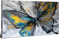 Abstract Butterfly Wall Art Teal Grey Yellow Butterfly Wall Decor Modern Marble by HOME