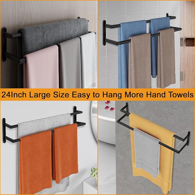 32Inch Double Towel Bar, JIAPAIDUO Towel Rack - Image 6