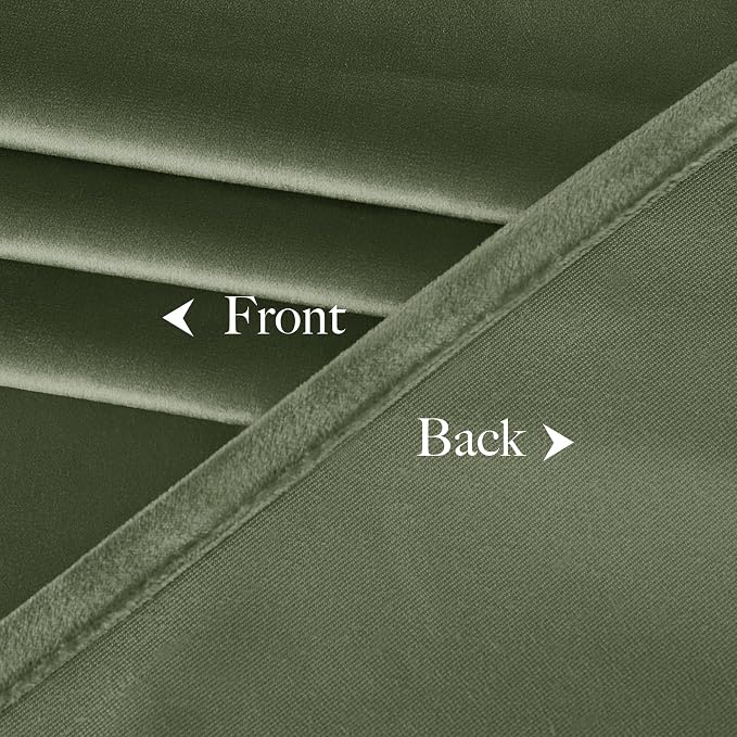 NICETOWN Super Soft Sage Green Velvet Curtains & Drapes 84 inches - Image 9