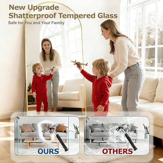 DMWOODFL 71"x26" Arched Full-Length Mirror - Image 4