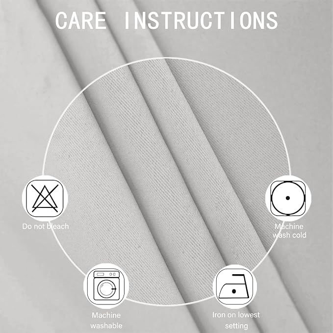 LEMOMO Blackout Curtains 42 x 84 inch/Light Grey Curtains Set of 2 - Image 4