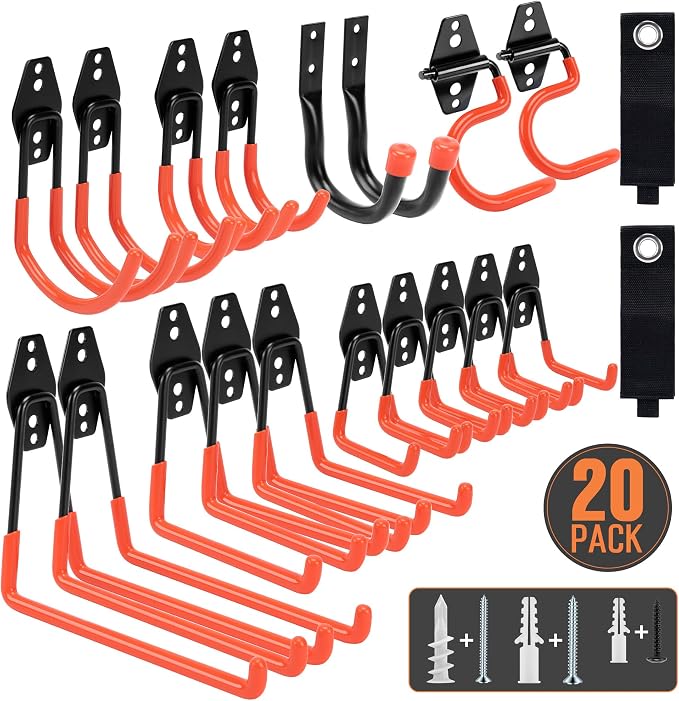 TONDA Garage Hooks, 20 Pack Garage Organization, Wall Storage Hooks Heavy Duty - Image 9
