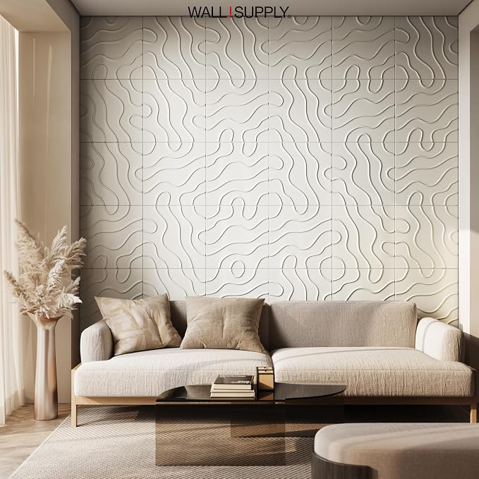 Wall!Supply - 3D Wall Panels – Flow Line White Wall Covering - Lightweight - Image 7