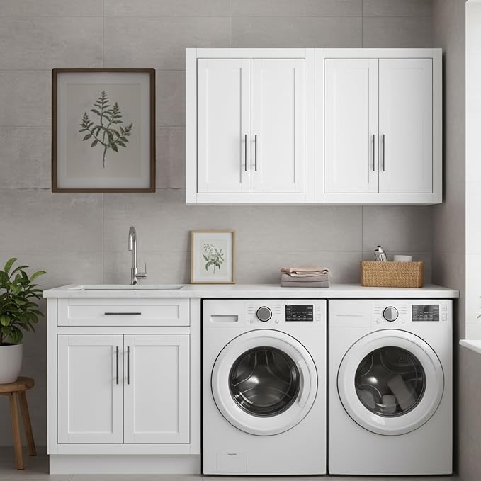 Crosley Furniture Savannah 2-Piece Wall Storage Cabinet, Cabinets - Image 8