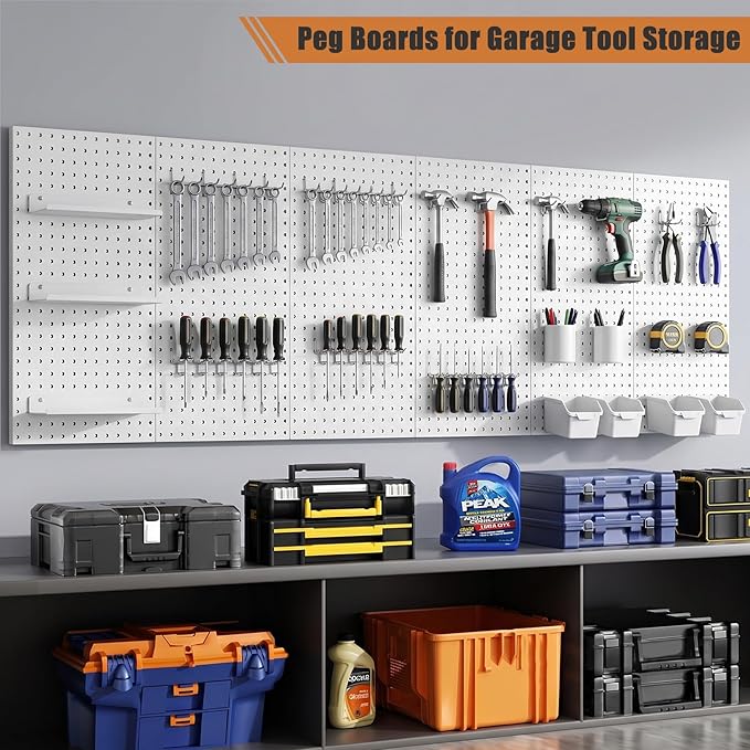 PBHEPJ 8 Pcs Metal Pegboard Panels, Heavy Duty Peg Boards - Image 2