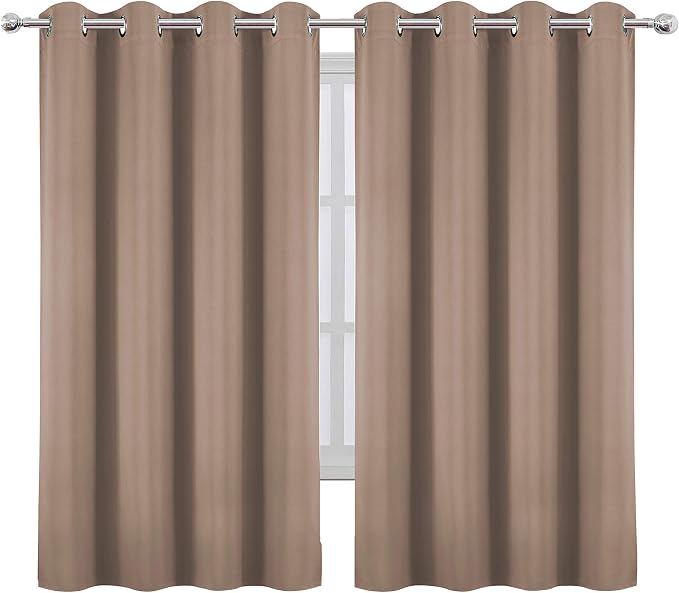 LEMOMO Cappuccino Thermal Blackout Curtains/52 x 54 Inch/Set of 2 Panels Room - Image 2