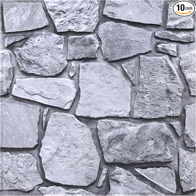 Commomy 3D Faux Stone Peel and Stick Wall Tiles by CommomyDecor