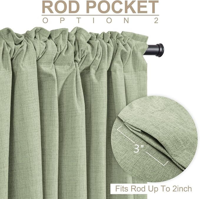 100% Blackout Shield Linen Blackout Curtains - Image 4