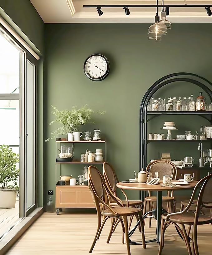 Dimoon 110''x17.7'' Green Peel and Stick Wallpaper Contact Paper Modern Self - Image 5