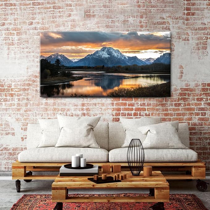 Large Mountain Wall Art for Living Room Sunset Nature National Park Posters - Image 3