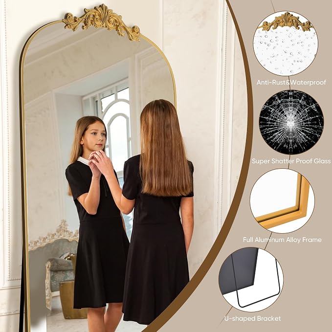 Antok Arched Full Length Mirror, Full Body Mirrors - Image 4