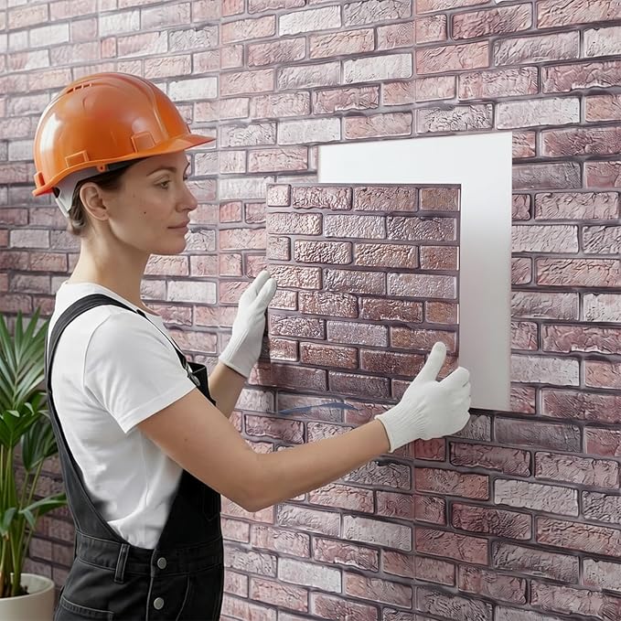 12PCS 3D Wall Panels Peel and Stick Foam Faux Brick Wall Panels, Self-Adhesive - Image 3