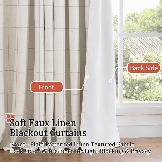Lajode Plaid Patterned Curtains Thermal Insulated - Image 3