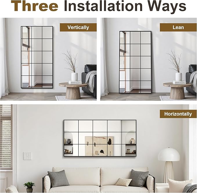 Window Mirrors for Wall Decor, Large Wall Mirrors Decorative Window Pane 28 x 55 - Image 4