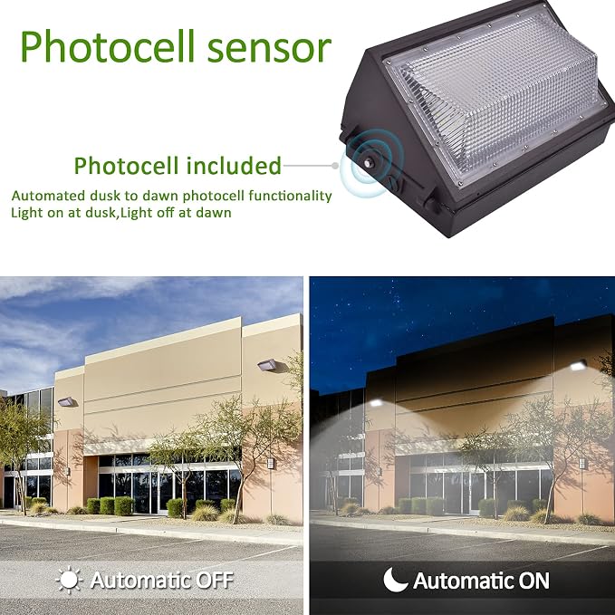 LED Wall Pack Light with Dusk to Dawn Photocell, 80W 10500LM 5000K Daylight - Image 3