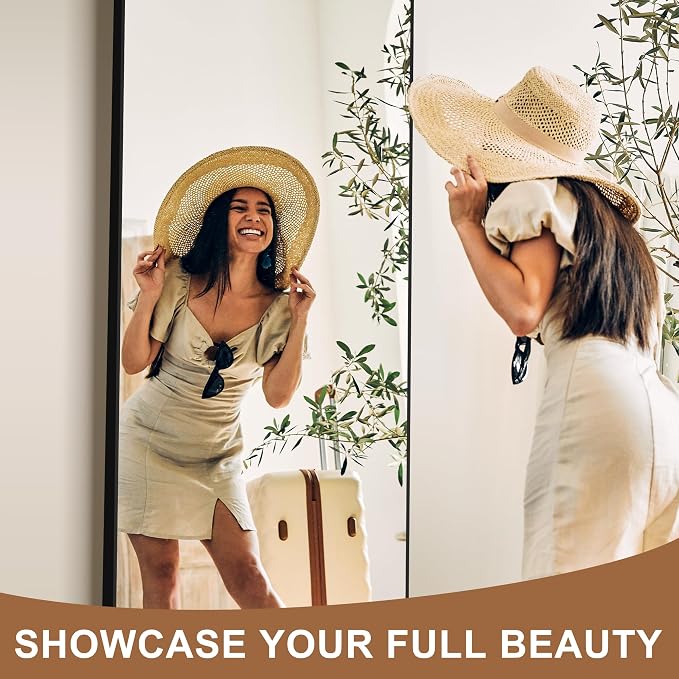Delma Full Length Mirror, Wall Mounted, Freestanding or Leaning, Rounded - Image 4