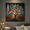 Framed Square Tree of Life Wall Art, Modern Contemporary Tree Painting Prints by Cuspin