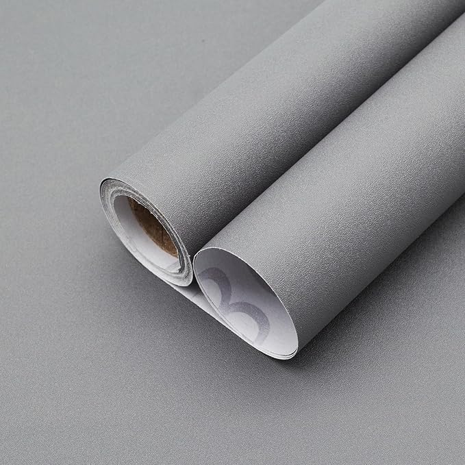 Yancorp 16"x120" Matte Gray Contact Papaer Peel and Stick Wallpaper Vinyl Wrap by YancorpHomeDecor