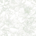 Ismoon Large Floral Peel and Stick Wallpaper Boho White and Green Contact Paper by Ismoon