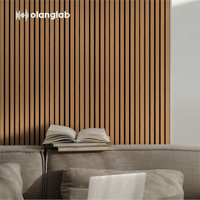 Olanglab Wood Wall Panels 4 Pack, Wood Slat Acoustic Wall Panels, 94.5"x12.6" - Image 6