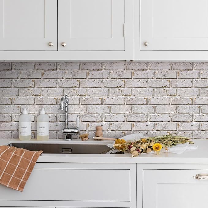 COMSTICKC 3D Faux Brick Wall Panels Peel and Stick, Small Size Self Adhesive - Image 9