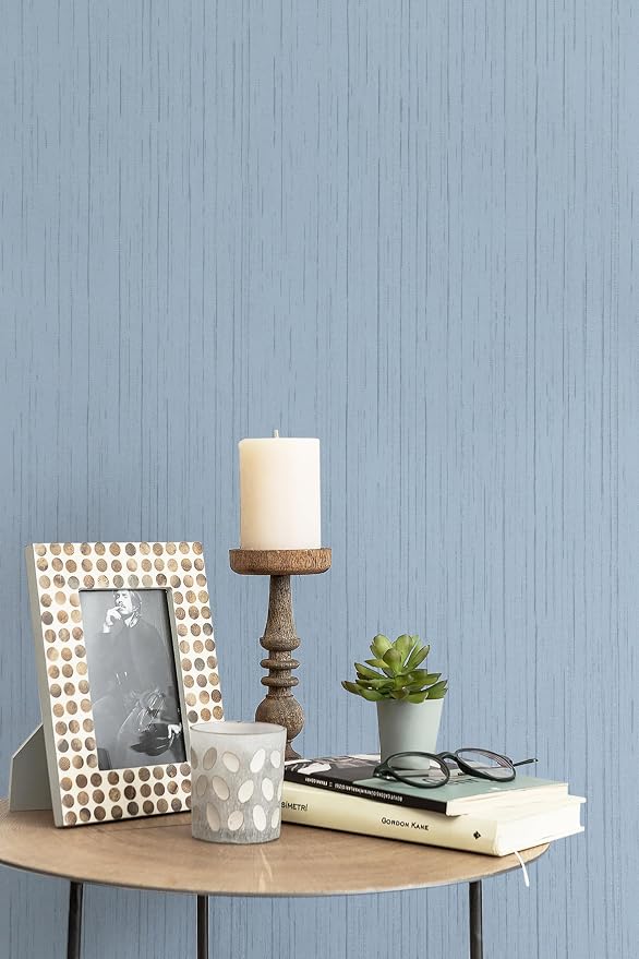 Dviolet Blue Grasscloth Textured Fabric Contact Paper Peel and Stick Boho - Image 4