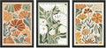 YWJKWLGS Mid Century Boho Wildflower Wall Art Set of 3, 11x16 Inch Black Framed by Unknown