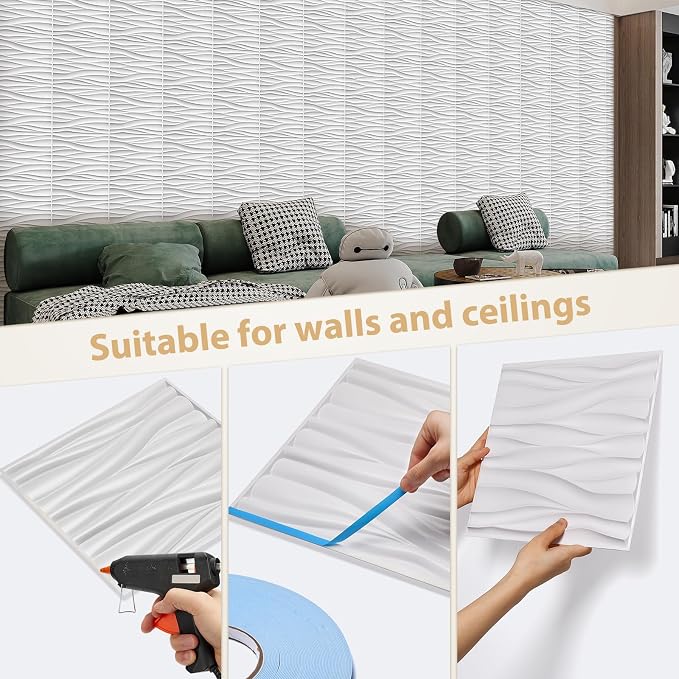 Heikki 30 Pack 3D Wall Panel for Interior Wall Décor, PVC Flower Textured Wall - Image 3