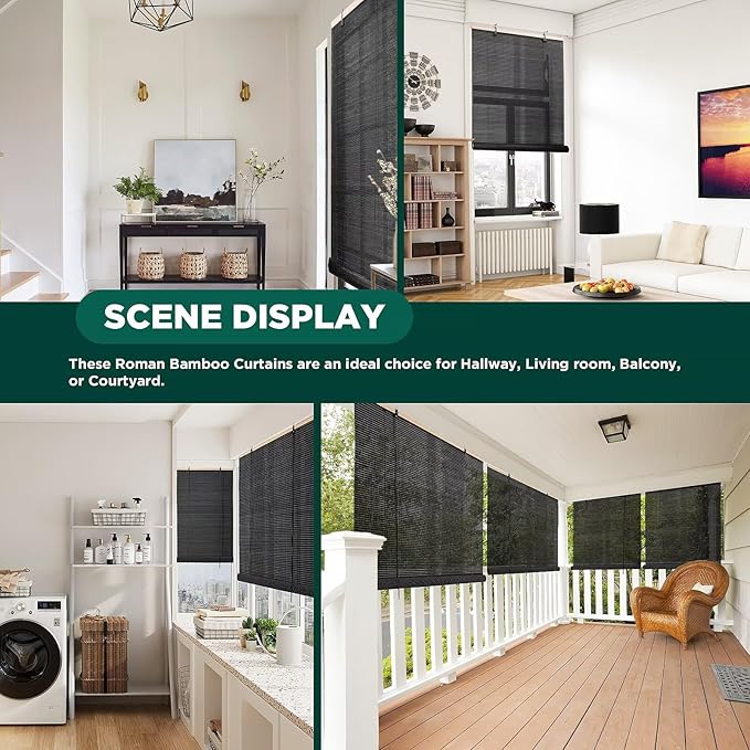 Bamboo Blinds for Interior Windows, Custom Roller Shades for Indoor Window and - Image 6