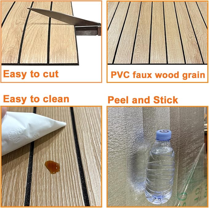 YLL YLL PVC Slat Wall Panel Peel and Stick 118"x 15.7" Faux Oak Grain Wood Slat - Image 6