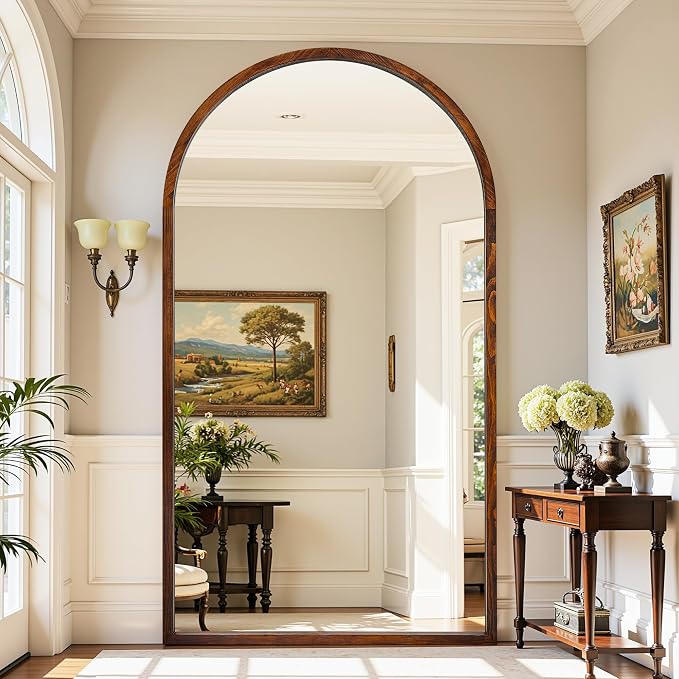 Full Length Mirror 82"×44" Floor Mirror Standing Tall Mirror, Arched Stand up - Image 3