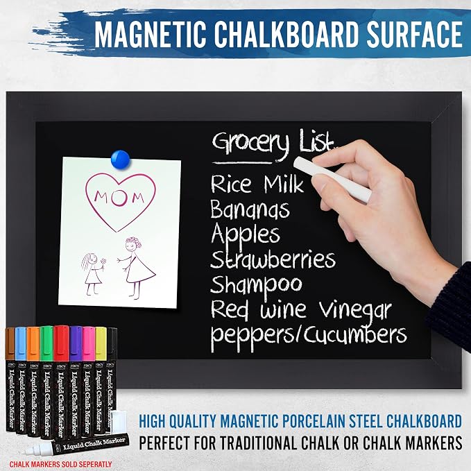 HBCY Creations Rustic Black Magnetic Wall Chalkboard, Small Size 11" x 17" - Image 5