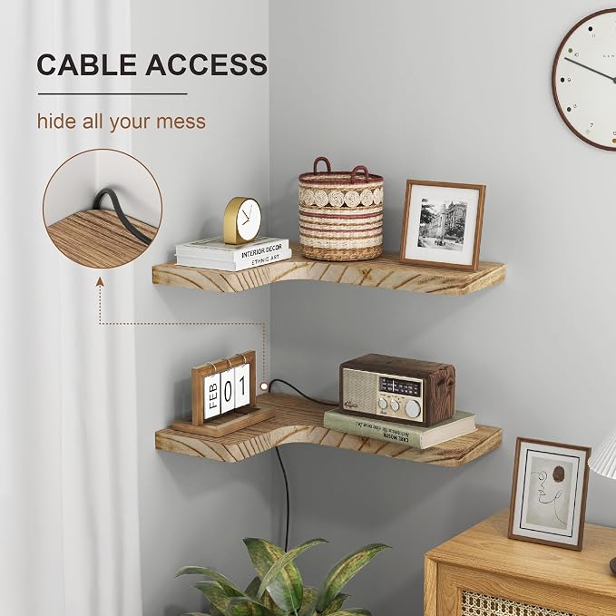 fuqing Floating Corner Shelves, Wall Shelf Set of 3, Shelves - Image 4