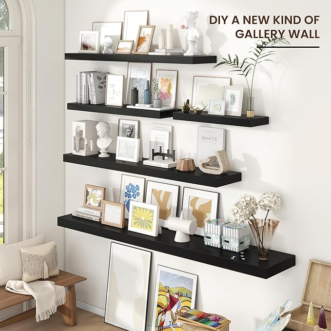 Venusmiles Floating Shelves for Wall 55 inch Long, Engineered Wood Large Wall - Image 6