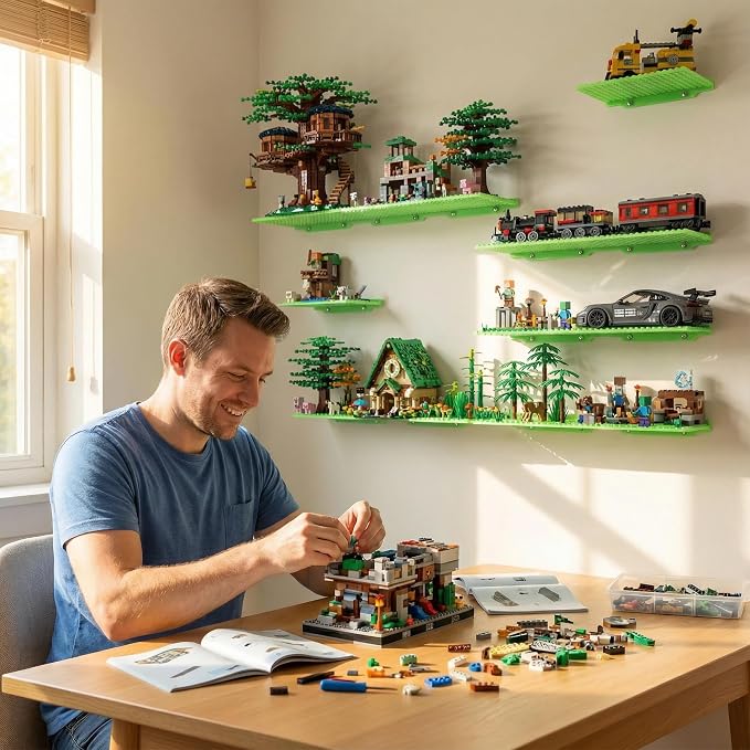 6 Wall Display Shelf for Lego Bricks, 4x5 inch Dual-Sided Floating Shelves - Image 6