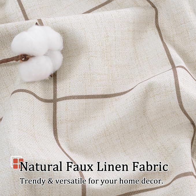 Lajode Brown Linen Blackout Curtains - Image 5