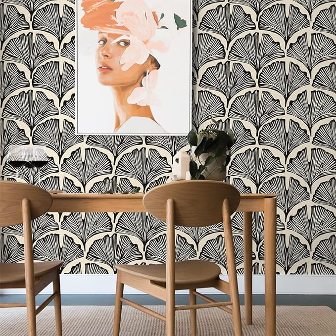 Tempaper x Novogratz Zebra Black Feather Palm Removable Peel and Stick Wallpaper - Image 3