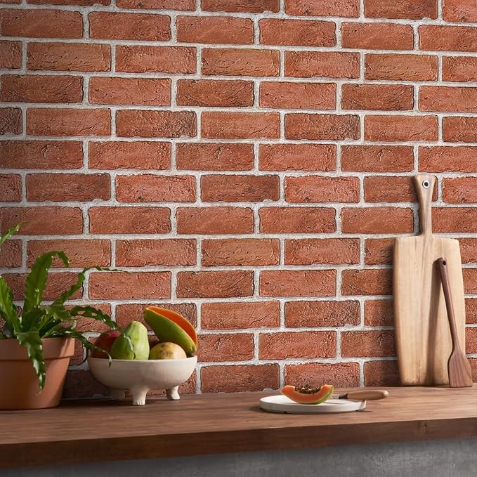 3D Faux Brick Wall Panels Peel and Stick, Small Brick-Look Textured Wall Sticker - Image 11