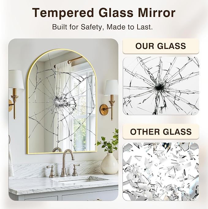 Vanity Bathroom Mirror for Wall, 2 Pack 30"x20" Arched Bathroom Mirror for Over - Image 5