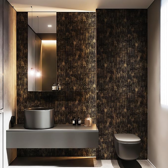 JiffDiff Vintage Metallic Peel and Stick Wallpaper Industrial Metallic Concrete - Image 3