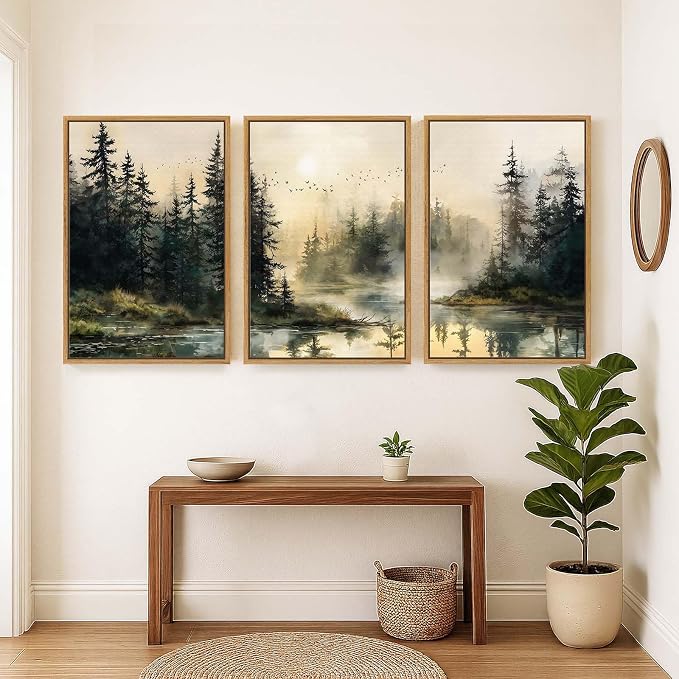 Framed Forest Landscape Wall Art - Image 4