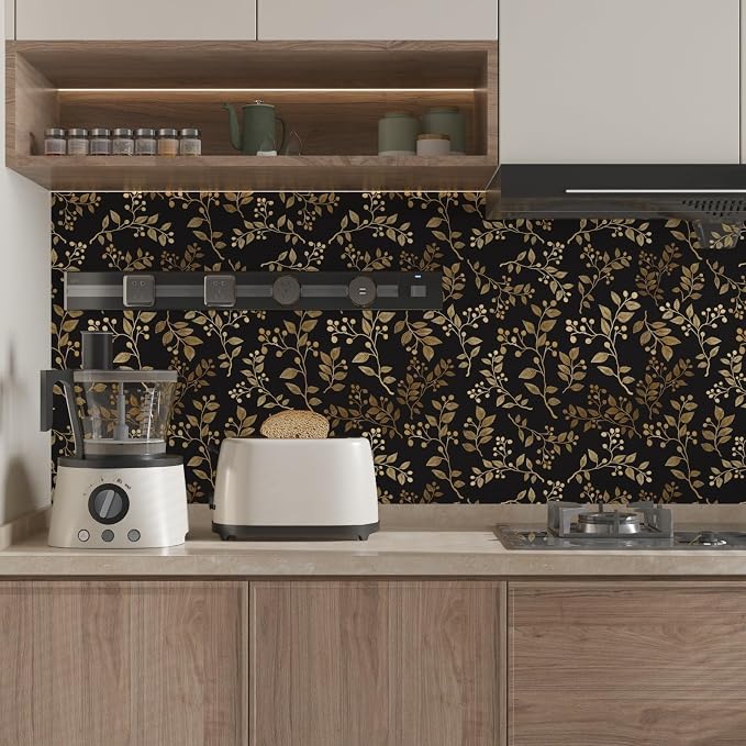 Extra Long Dark Floral Peel and Stick Wallpaper 17.5In x 32.8Ft, Vintage - Image 2