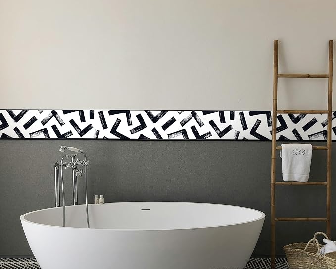 FLFK Black and White Design Wallpaper Border - Image 6