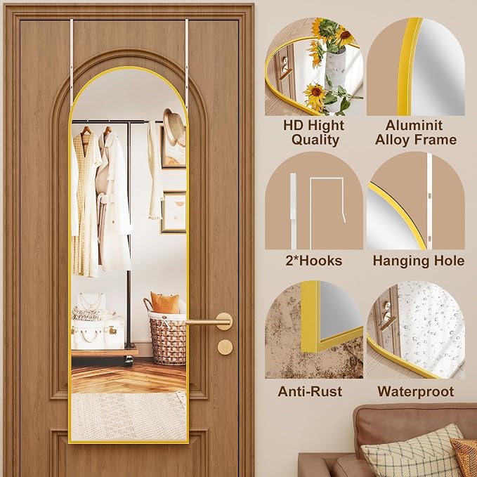 Rowjut Full Length Door Mirror, Wall Mounted Wall Mirrors, Cloakrooms, etc. - Image 4