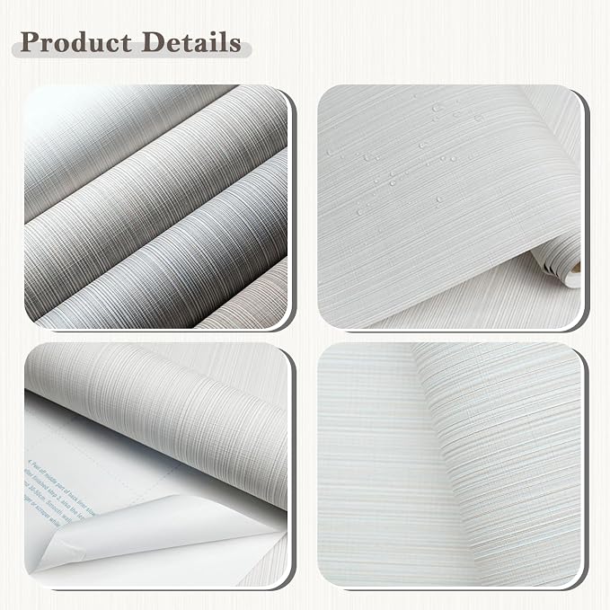 YXTII 20.8" x 196.8" Grasscloth Peel and Stick Wallpaper - Image 3