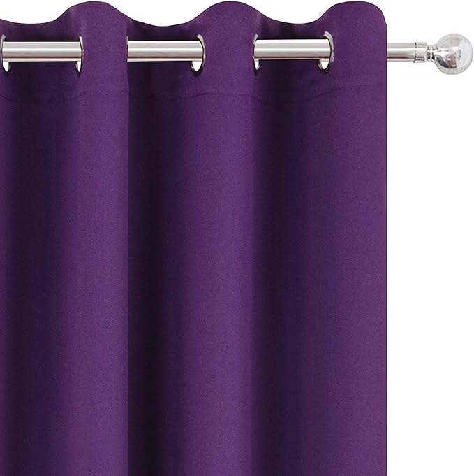 LEMOMO Purple Thermal Blackout Curtains/52 x 54 Inch/Set of 2 Panels Room - Image 7