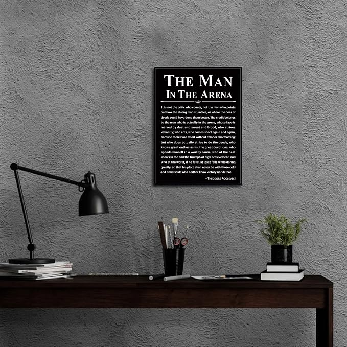 Howwii Office Wall Art Inspirational Decor The Man in the Arena Framed - Image 5